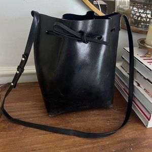 Mansur Gavriel Bucket Bag in Black with Navy Interior